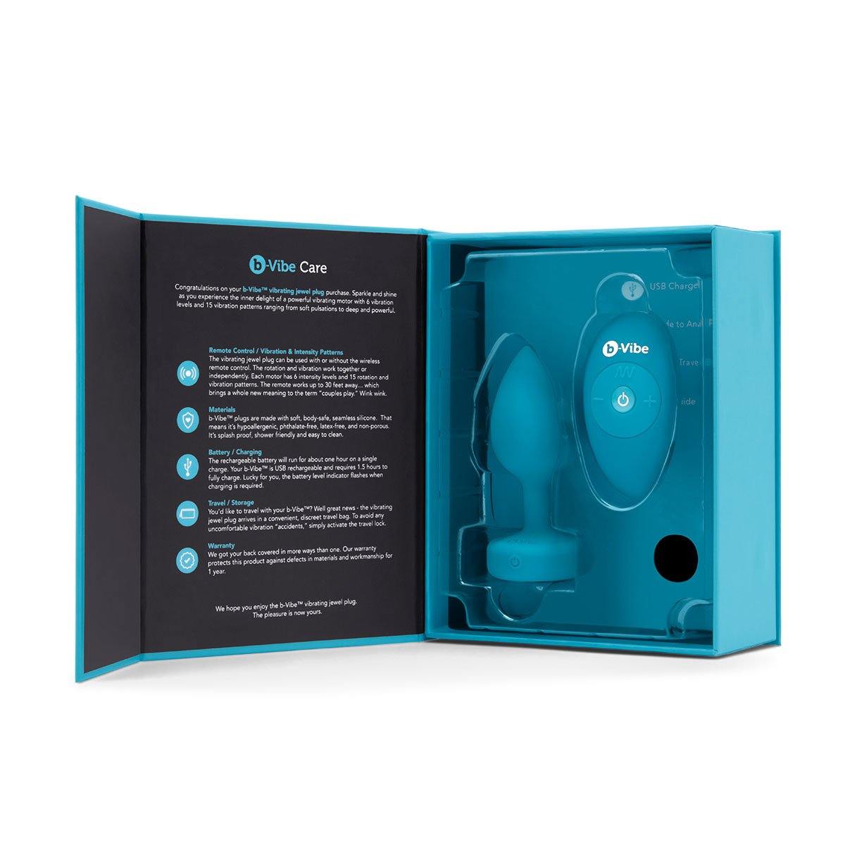 B-Vibe Vibrating Jewel Plug Small/Medium - Buy At Luxury Toy X - Free 3-Day Shipping