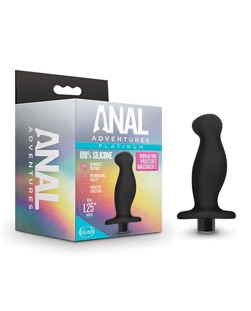 Blush Anal Adventures Platinum Silicone Vibrating Prostate Massager 02 -black - Buy At Luxury Toy X - Free 3-Day Shipping