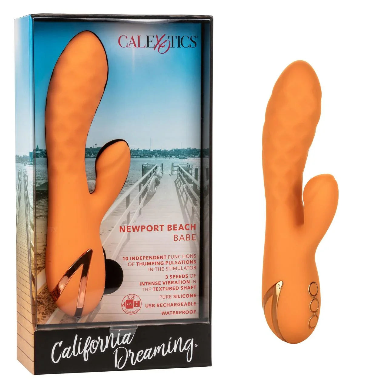 California Dreaming Newport Beach Babe Rechargeable Silicone Thumping Vibrator - Buy At Luxury Toy X - Free 3-Day Shipping