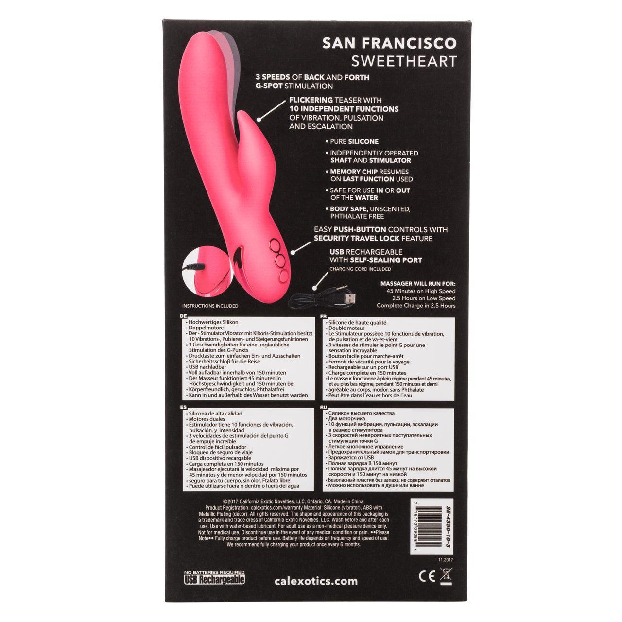 California Dreaming San Francisco Sweetheart Silicone USB Rechargeable Multifunction Vibrator - Buy At Luxury Toy X - Free 3-Day Shipping