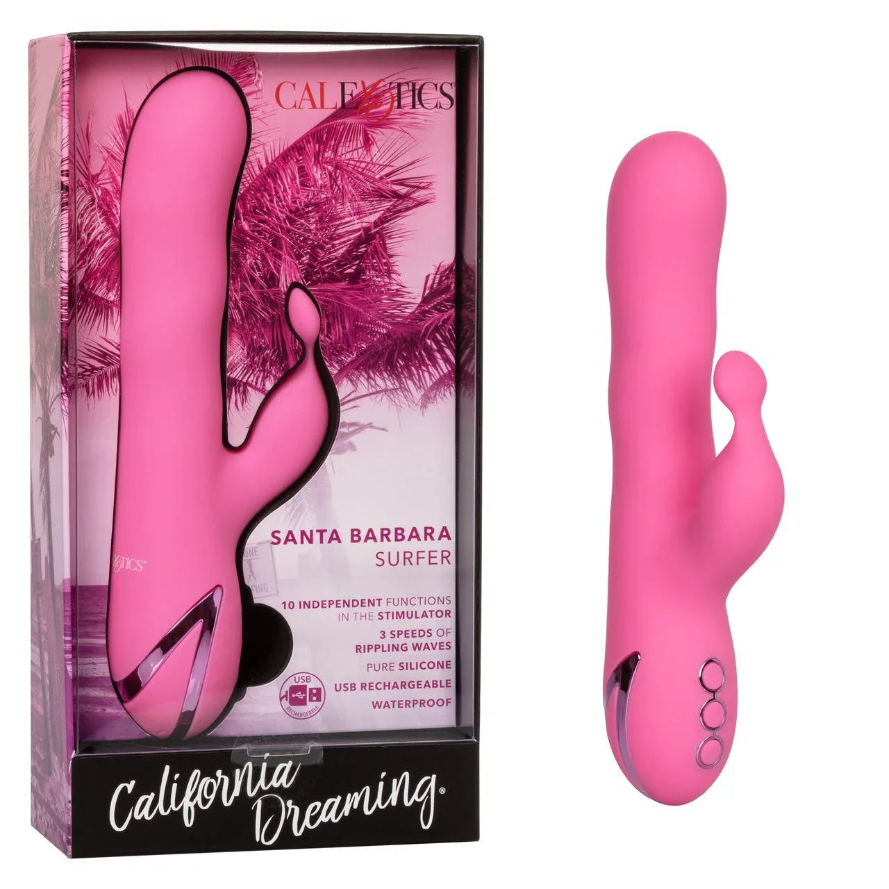 California Dreaming Santa Barbara Surfer Silicone Rechargeable Rabbit Vibrator - Buy At Luxury Toy X - Free 3-Day Shipping