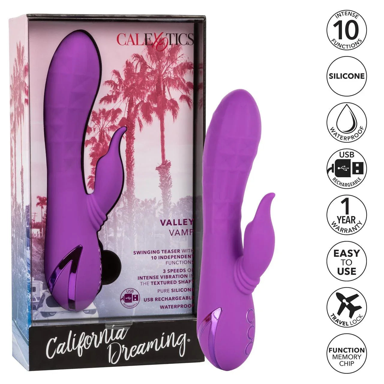 California Dreaming West Coast Wave Rider Silicone Rechargeable Rabbit Vibrator - Buy At Luxury Toy X - Free 3-Day Shipping