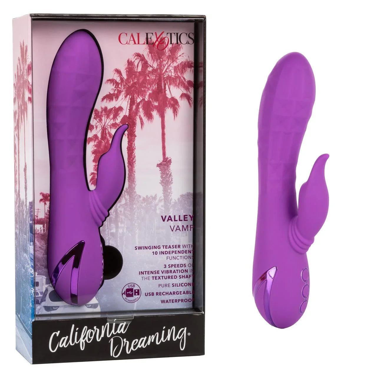 California Dreaming West Coast Wave Rider Silicone Rechargeable Rabbit Vibrator - Buy At Luxury Toy X - Free 3-Day Shipping