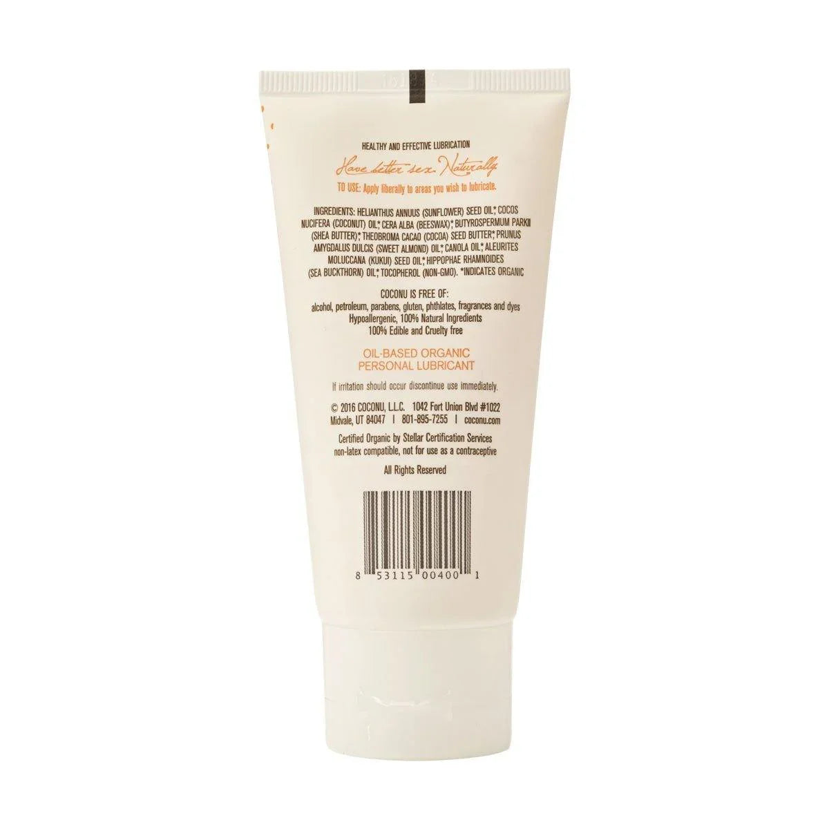 Coconu Oil-Based Organic Lubricant 3oz - Buy At Luxury Toy X - Free 3-Day Shipping