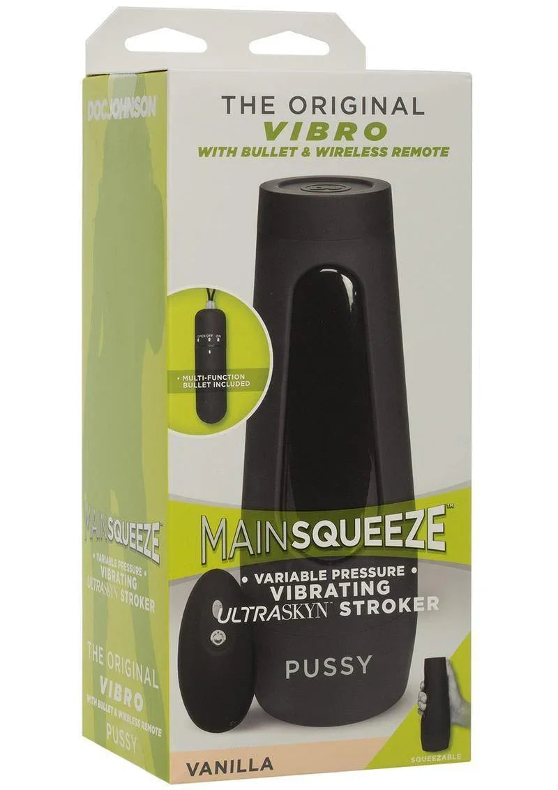 Doc Johnson Main Squeeze The Original Vibro Vibrating Bullet and Remote Control Pussy - Buy At Luxury Toy X - Free 3-Day Shipping