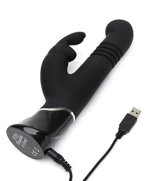 Fifty Shades Of Grey Greedy Girl Rechargeable Thrusting G Spot Rabbit Vibrator - Black - Buy At Luxury Toy X - Free 3-Day Shipping