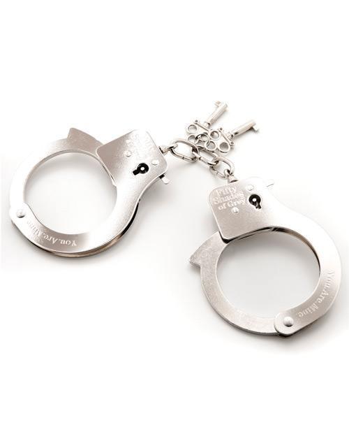 Fifty Shades Of Grey You Are Mine Metal Handcuffs - Buy At Luxury Toy X - Free 3-Day Shipping