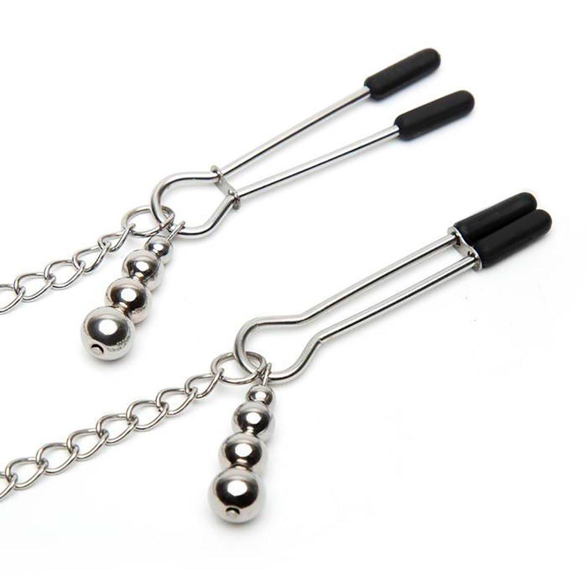 Fifty Shades - Play Nice Satin Collar & Nip Clamps - Buy At Luxury Toy X - Free 3-Day Shipping