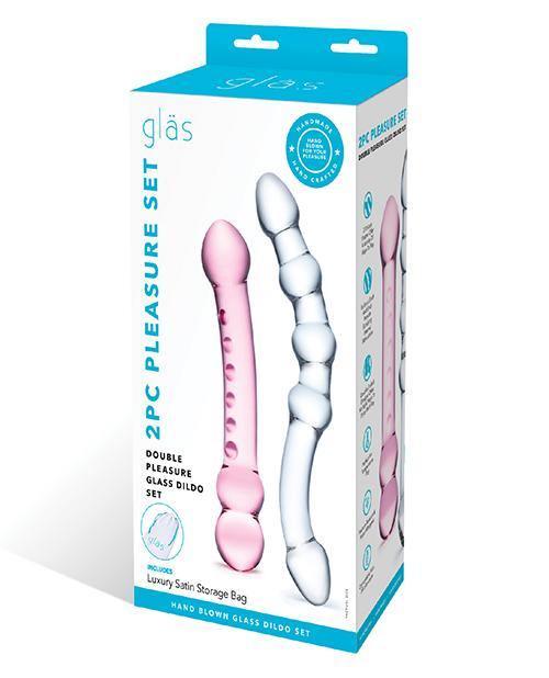 Glas 2 Pc Double Pleasure Glass Dildo Set - Buy At Luxury Toy X - Free 3-Day Shipping