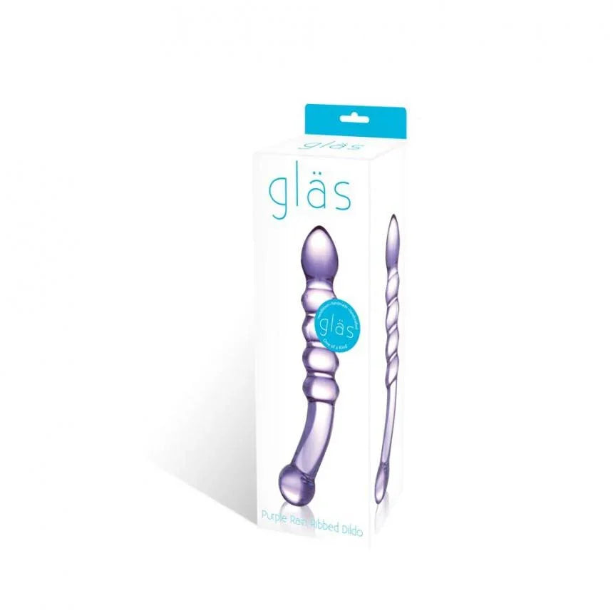 Glas Purple Rain Ribbed Glass Dildo - Buy At Luxury Toy X - Free 3-Day Shipping