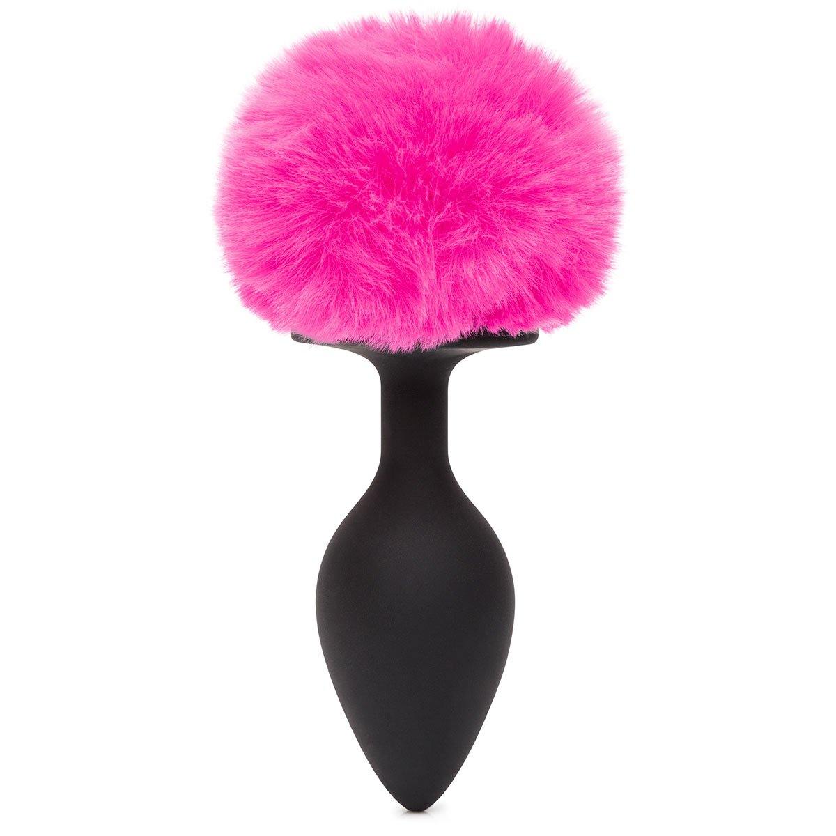 Happy Rabbit Butt Plug Black-Pink Tail Large - Buy At Luxury Toy X - Free 3-Day Shipping