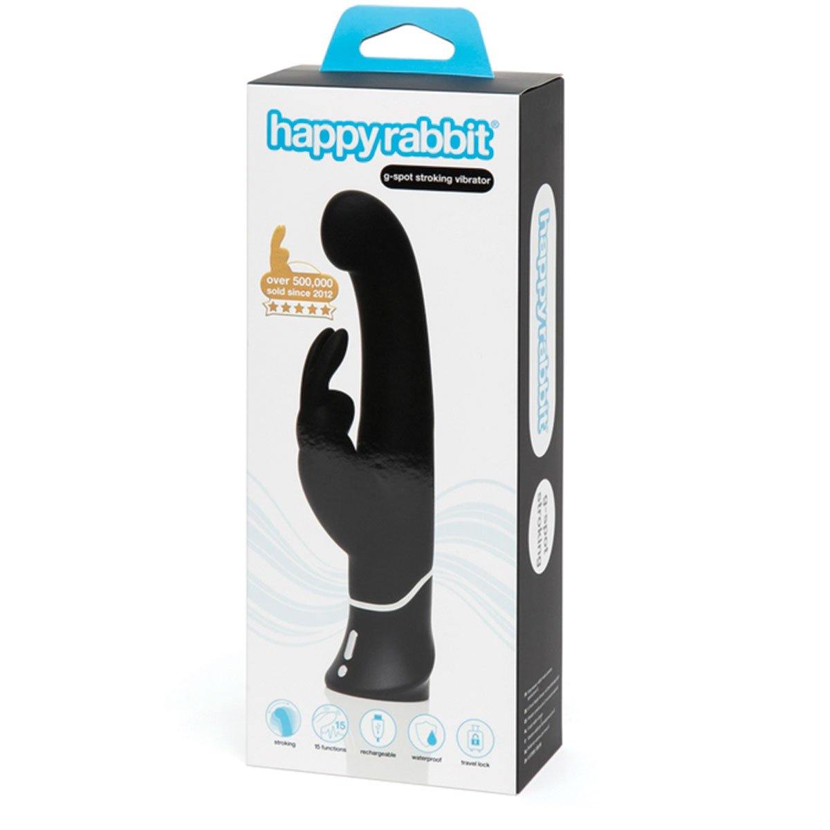 Happy Rabbit G-Spot Black Stroker Rabbit Vibe - Buy At Luxury Toy X - Free 3-Day Shipping