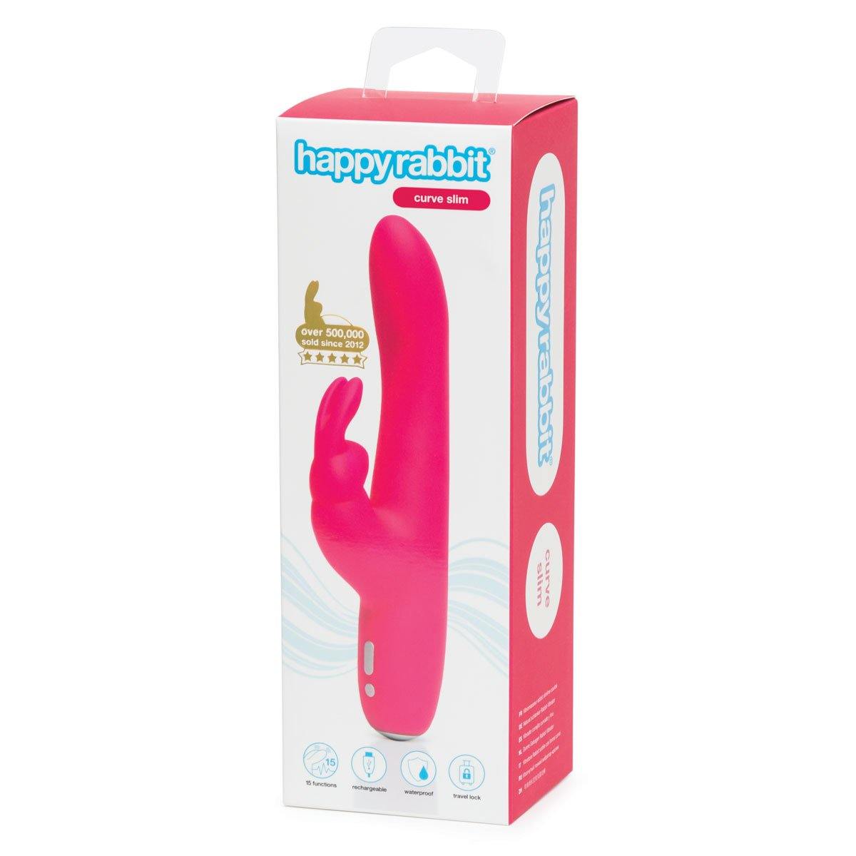 Happy Rabbit Slimline Curve Pink - Buy At Luxury Toy X - Free 3-Day Shipping