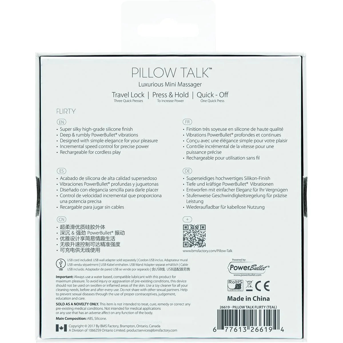 Pillow Talk Flirty Bullet - Buy At Luxury Toy X - Free 3-Day Shipping