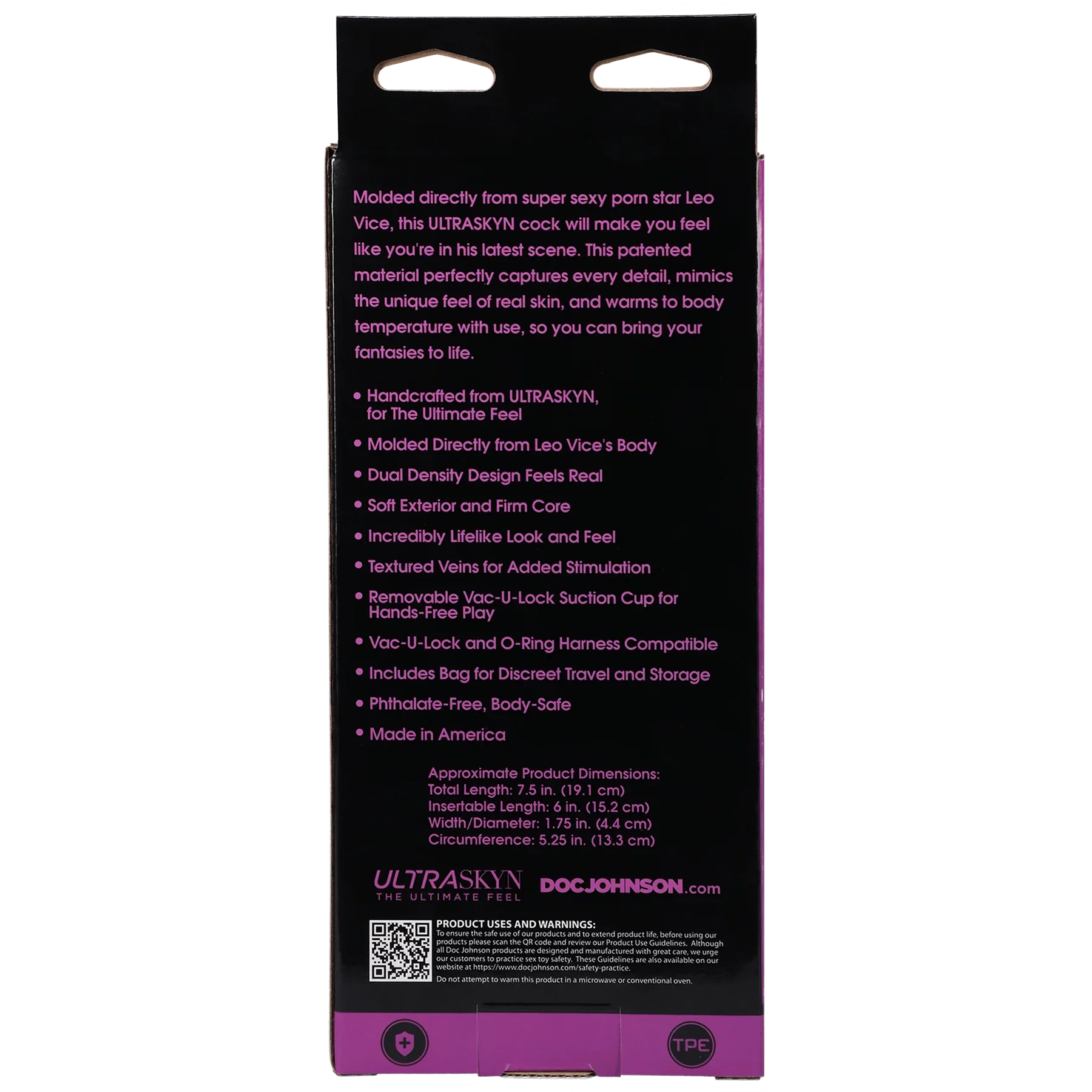 Signature Series Leo Vice 7.5 Inch ULTRASKYN Dildo - Buy At Luxury Toy X - Free 3-Day Shipping