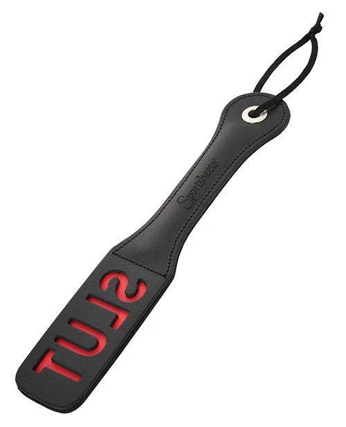 Sportsheets 12" Leather Slut Impression Paddle - Buy At Luxury Toy X - Free 3-Day Shipping