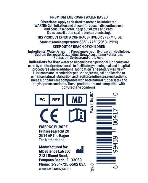 Swiss Navy Premium Water Base Lubricant - Buy At Luxury Toy X - Free 3-Day Shipping