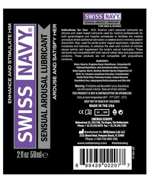 Swiss Navy Sensual Arousal Lubricant - Buy At Luxury Toy X - Free 3-Day Shipping