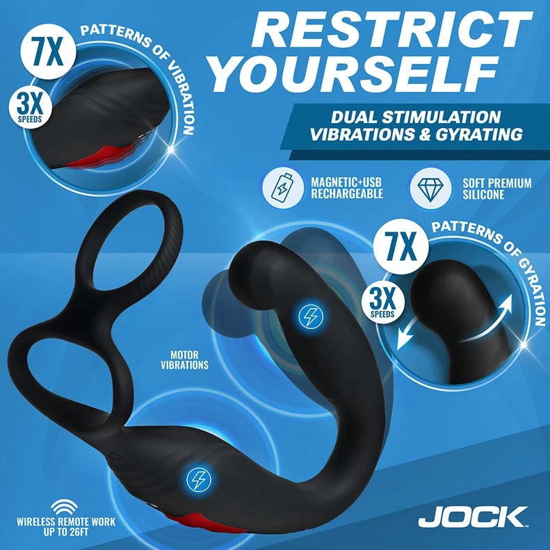 Jock Axis Gyrating Prostate Vibrator with C-Ring