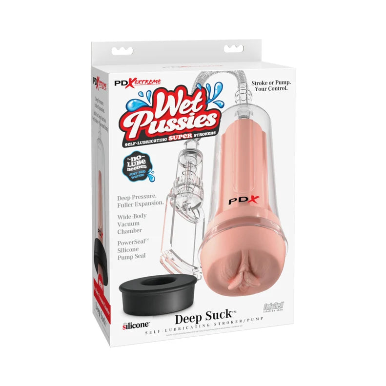 PDX Extreme Wet Pussies Pump System Deep Suck Self Lubricating Stroker