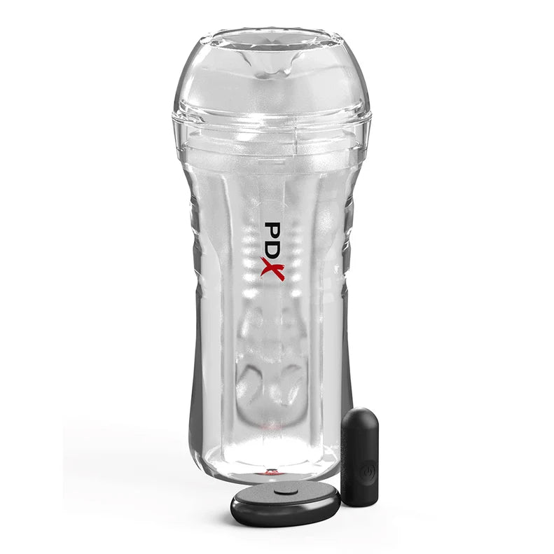 PDX Control Freak Vibrating Stroker with Remote