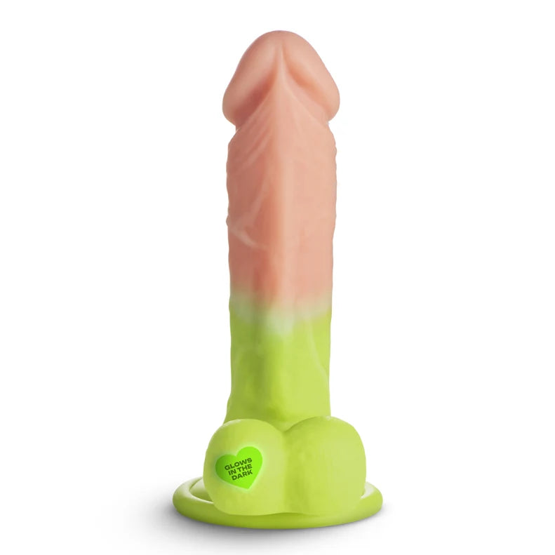 K Pop Reiven Glow Silicone Dildo with Balls 6.5in