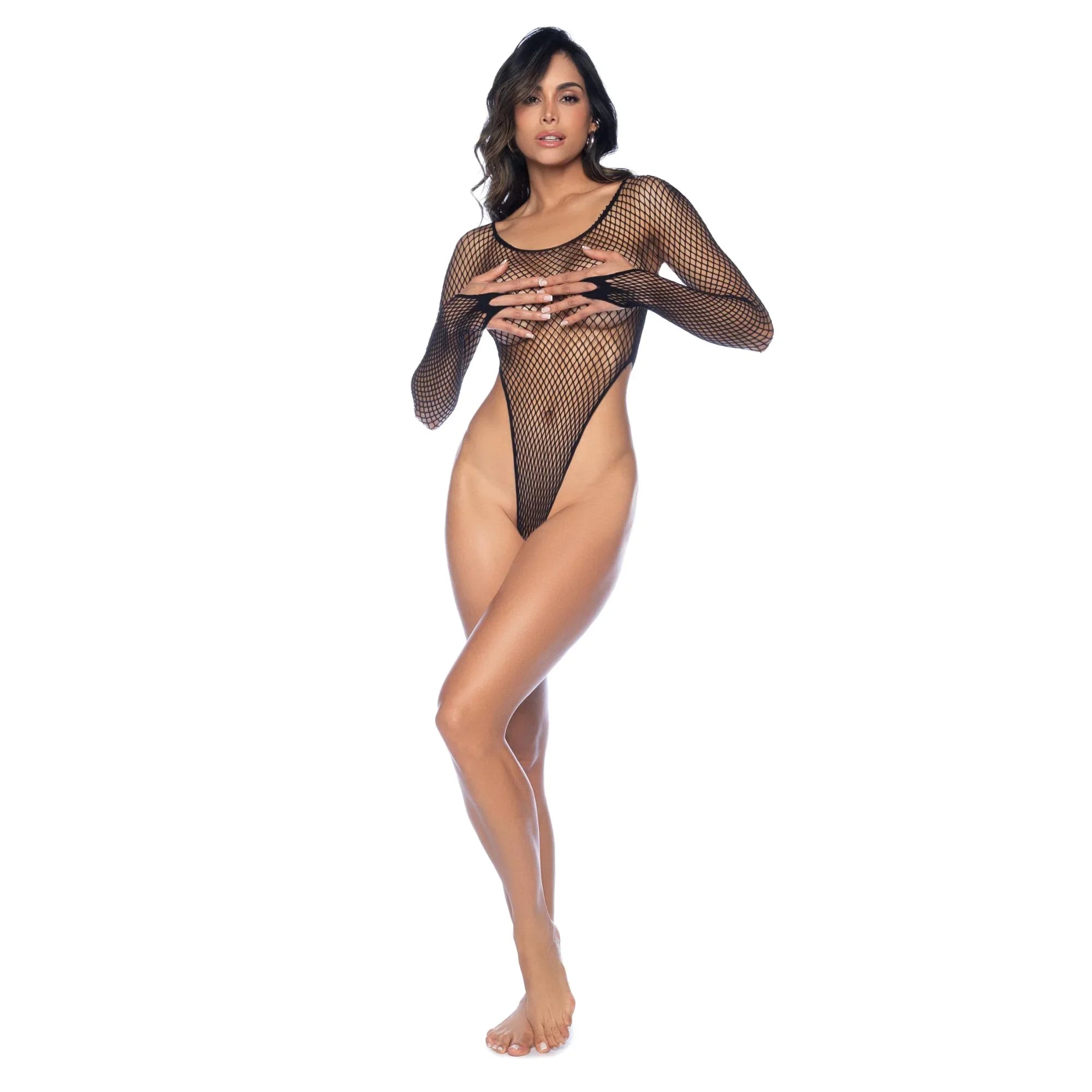 Mapale Lingerie 2025 Volume II – Long Sleeve High-Cut Fishnet Bodysuit