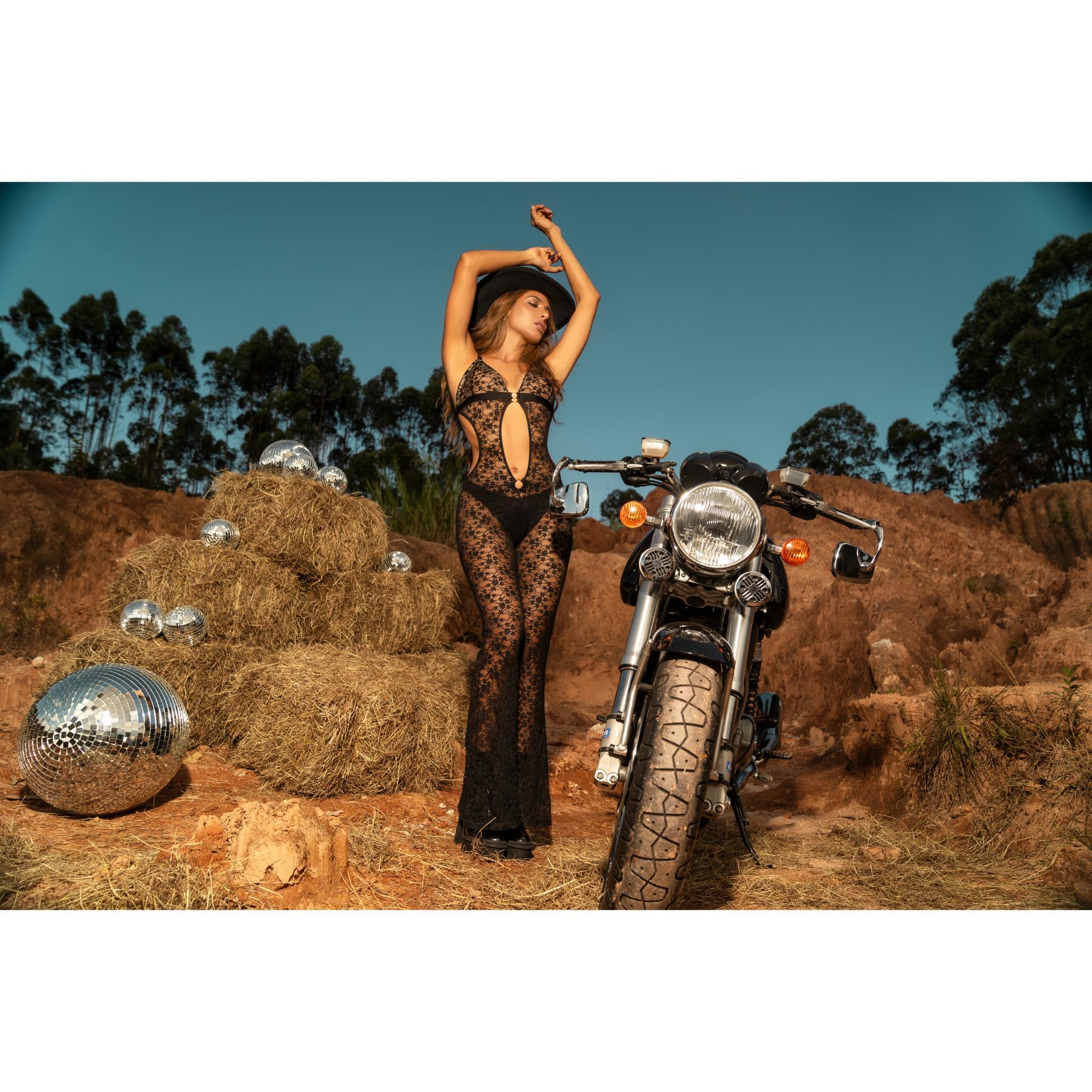 Mapale 2025 Volume II – Sheer Lace Cutout Jumpsuit with Adjustable Straps