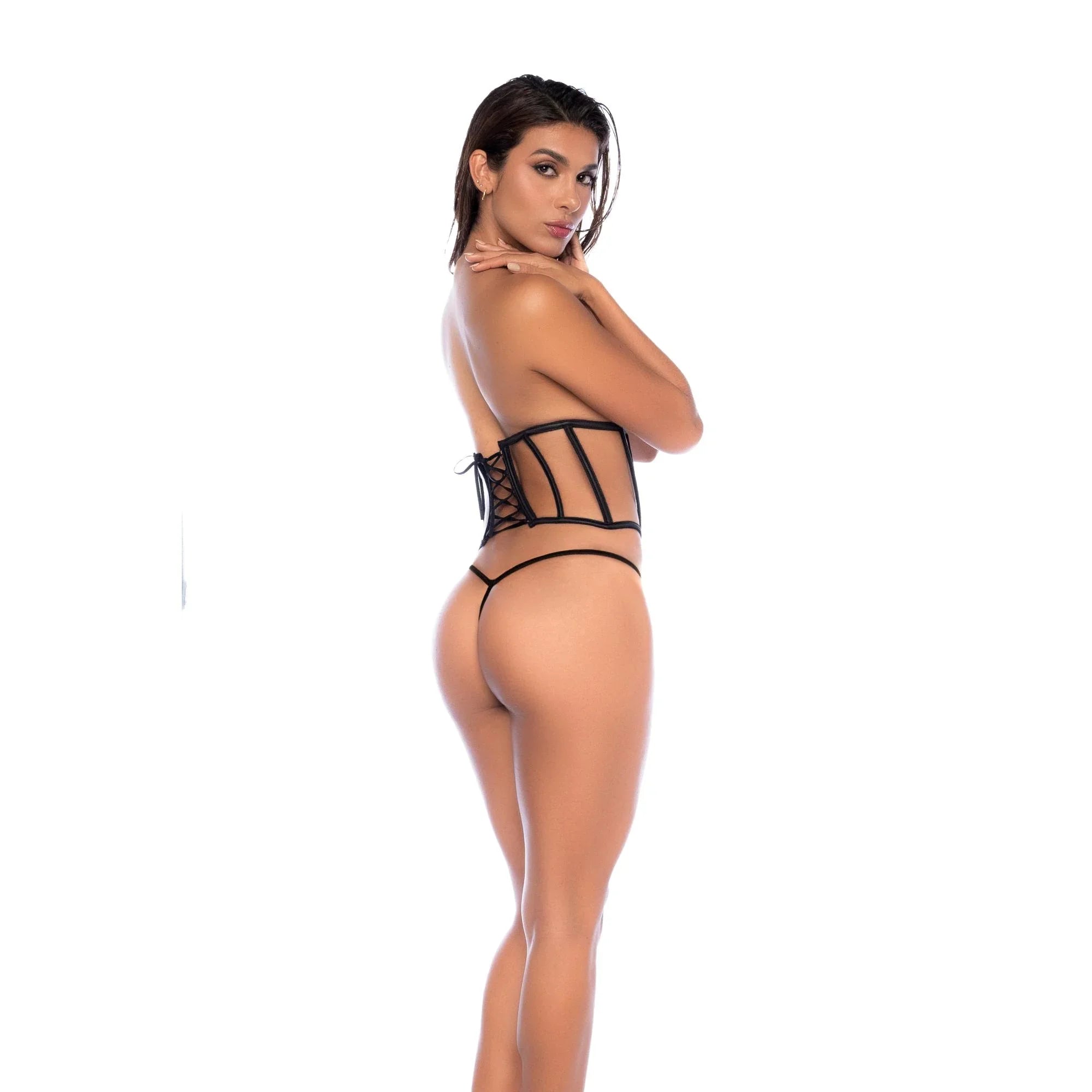 Mapale 2025 Volume II – Sheer Mesh Corset and G-String Two-Piece Set