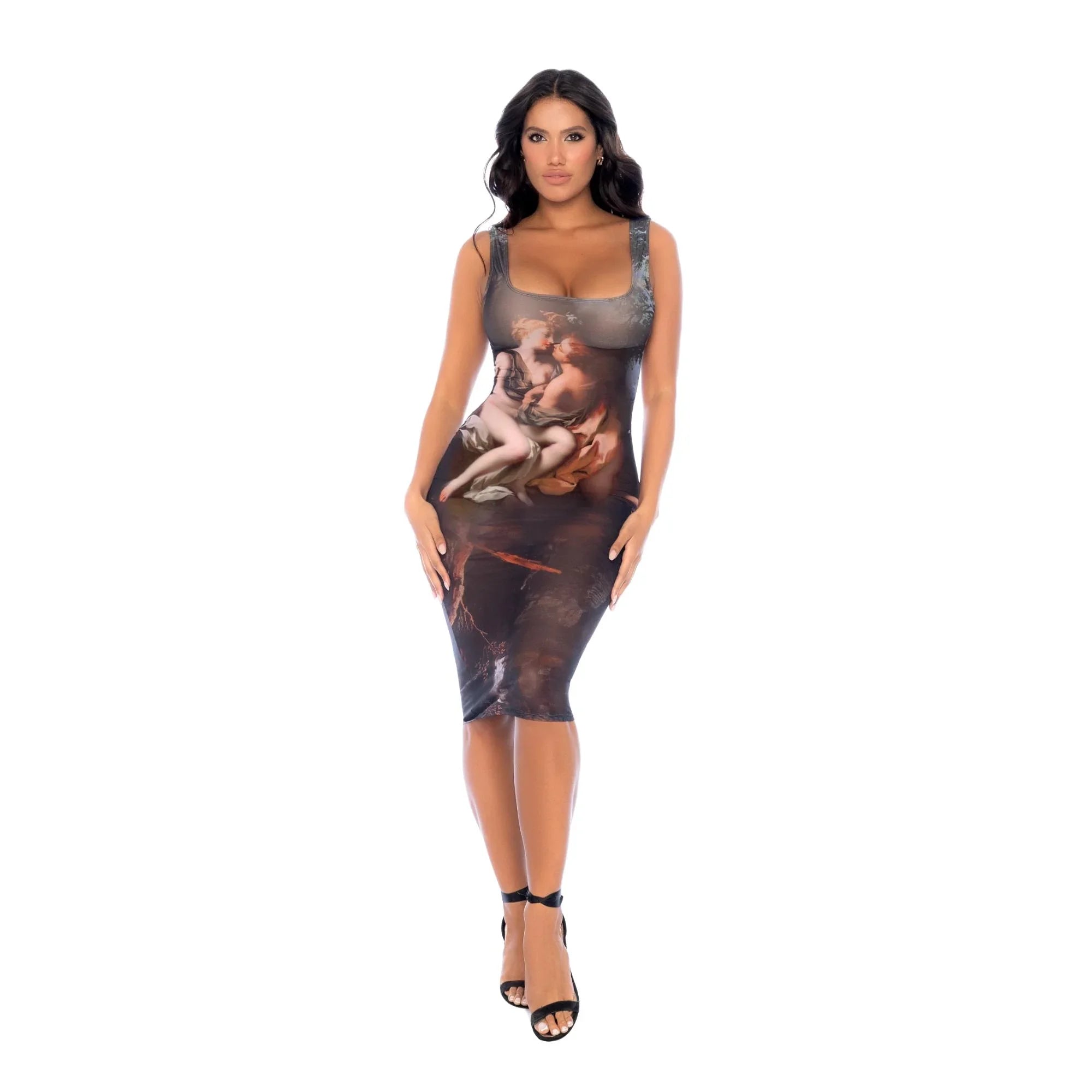 Mapale 2025 “Amalfi Dream” Renaissance Mesh Midi Dress
