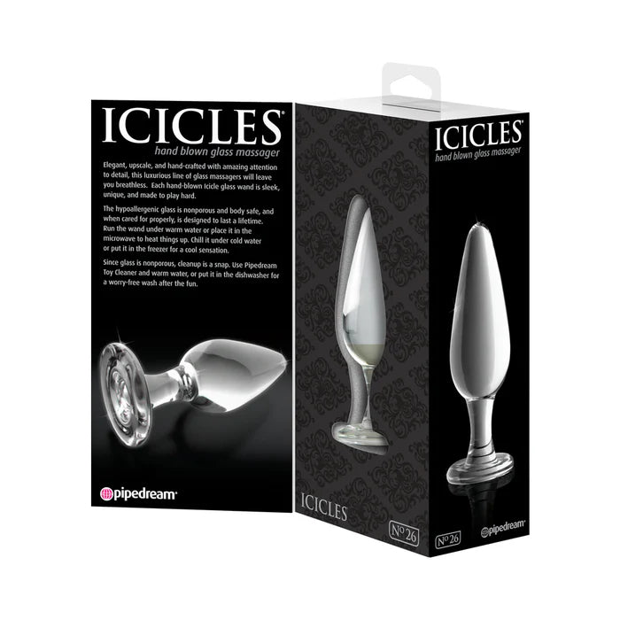 Icicles No. 26 Glass Anal Plug Hand-Blown Beginner Butt Plug Icicles No. 26 Glass Anal Plug Hand-Blown Beginner Butt Plug