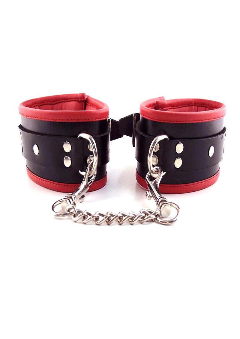 Rouge Padded Leather Ankle Cuffs