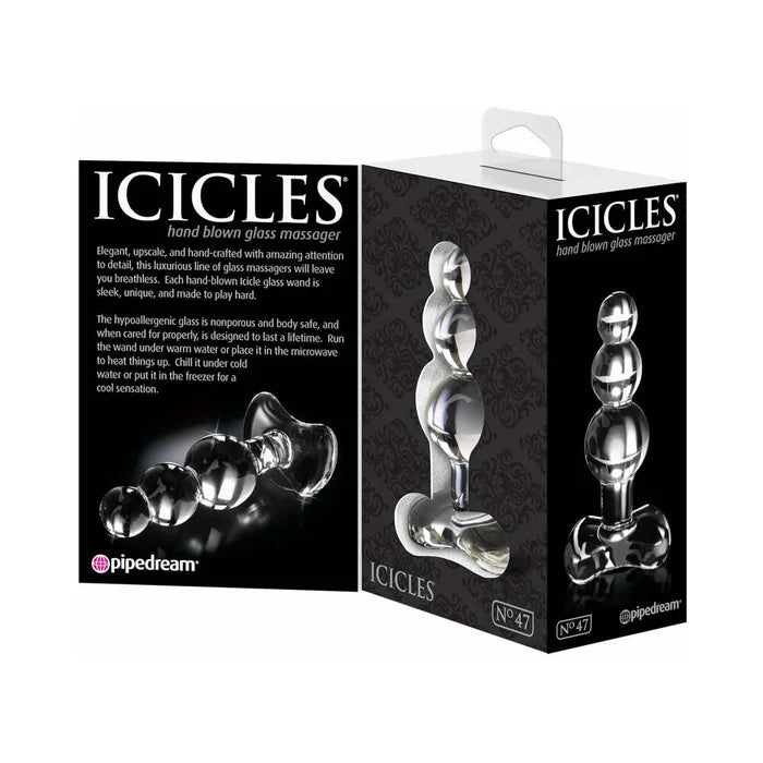 Icicles No. 47 Beaded Glass Anal Plug Hand-Blown Beginner Butt Plug Icicles No. 47 Beaded Glass Anal Plug Hand-Blown Beginner Butt Plug