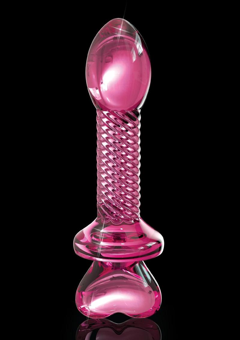 Icicles No. 82 – Textured Glass Juicer Anal Probe with Heart Handle