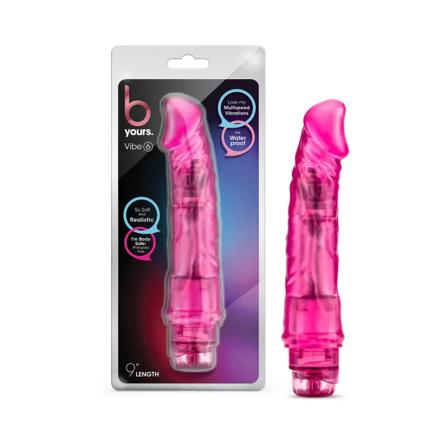 B Yours Vibe 6 Vibrating Dildo 9in