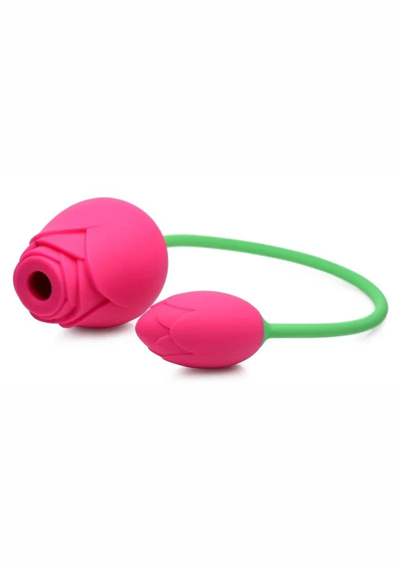 Inmi Bloomgasm Rose Duet 15x Silicone Rechargeable Vibrating & Sucking Clit Stimulator