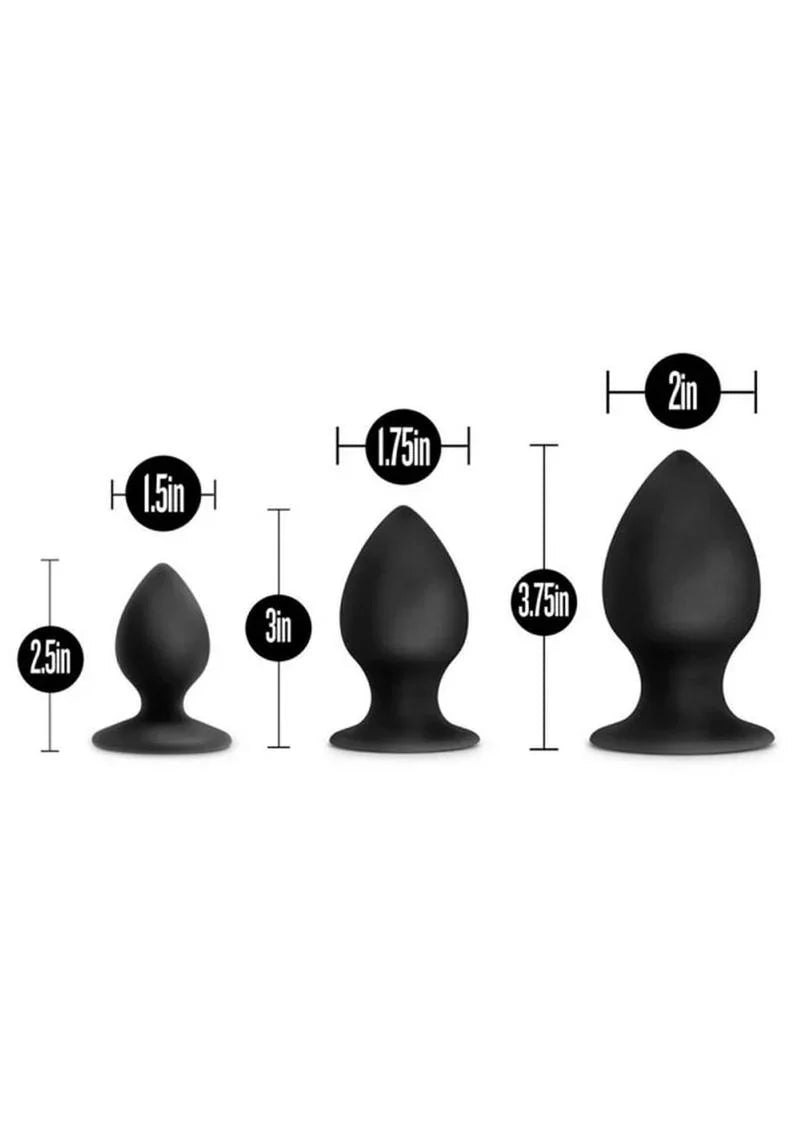 Anal Adventures Platinum Silicone Anal Stout Anal Plug Set