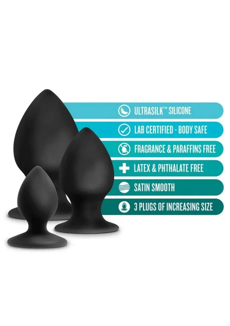 Anal Adventures Platinum Silicone Anal Stout Anal Plug Set