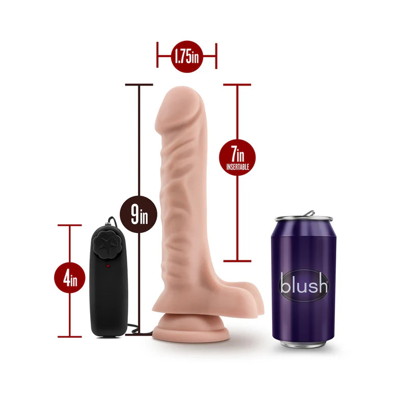 Dr. Skin Silver Collection Dr. James Vibrating Dildo with Balls and Wired Remote Control 9in