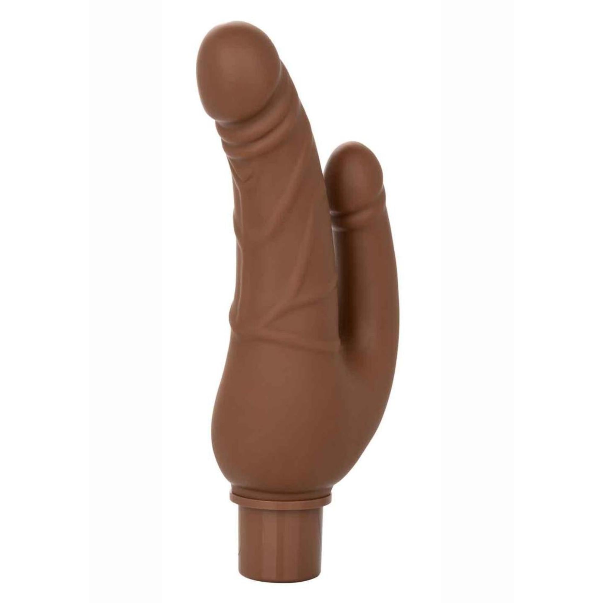 CalExotics Rechargeable Power Stud Over & Under Silicone Vibrating Double Dong