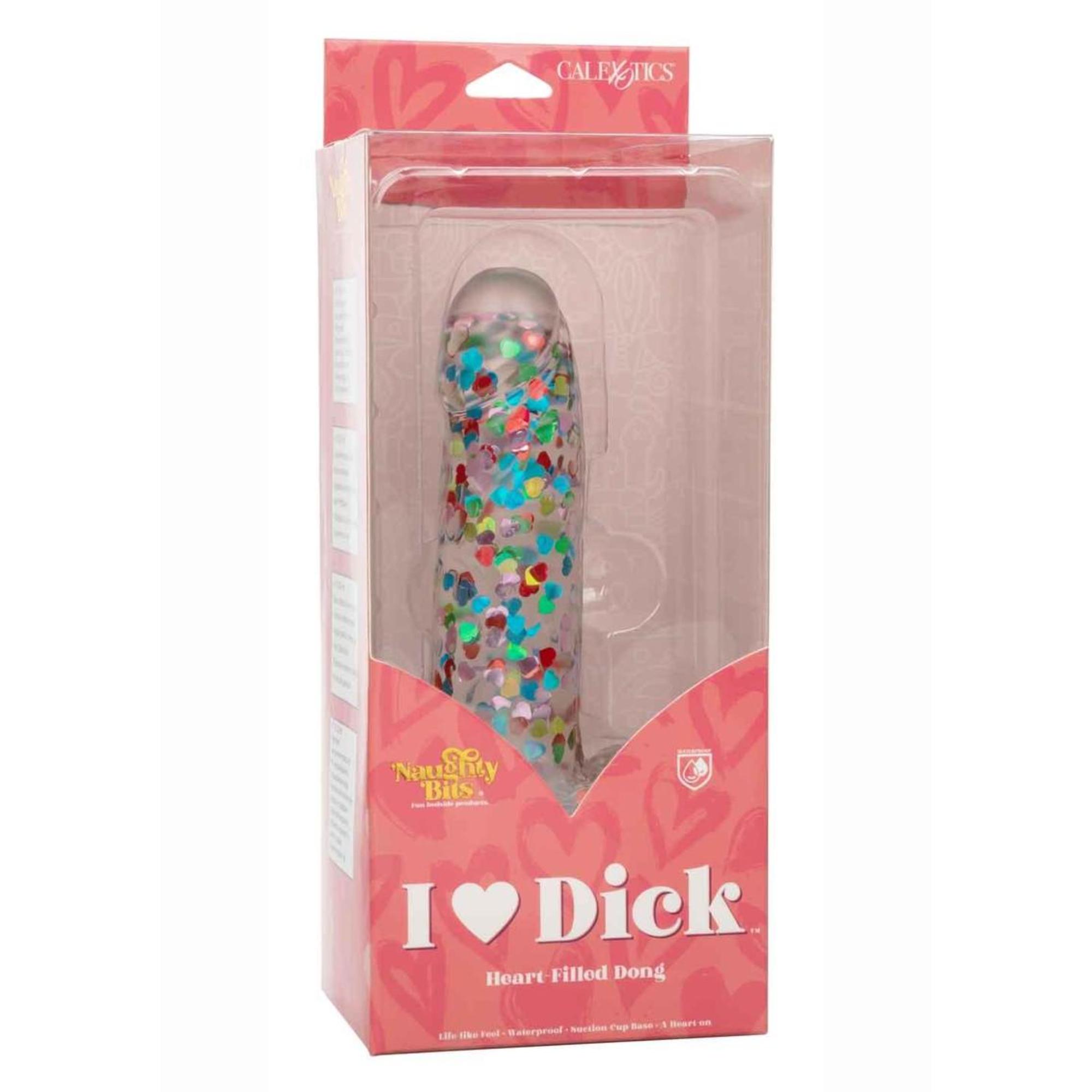 CalExotics Naughty Bits I Love D Heart-Filled Dong