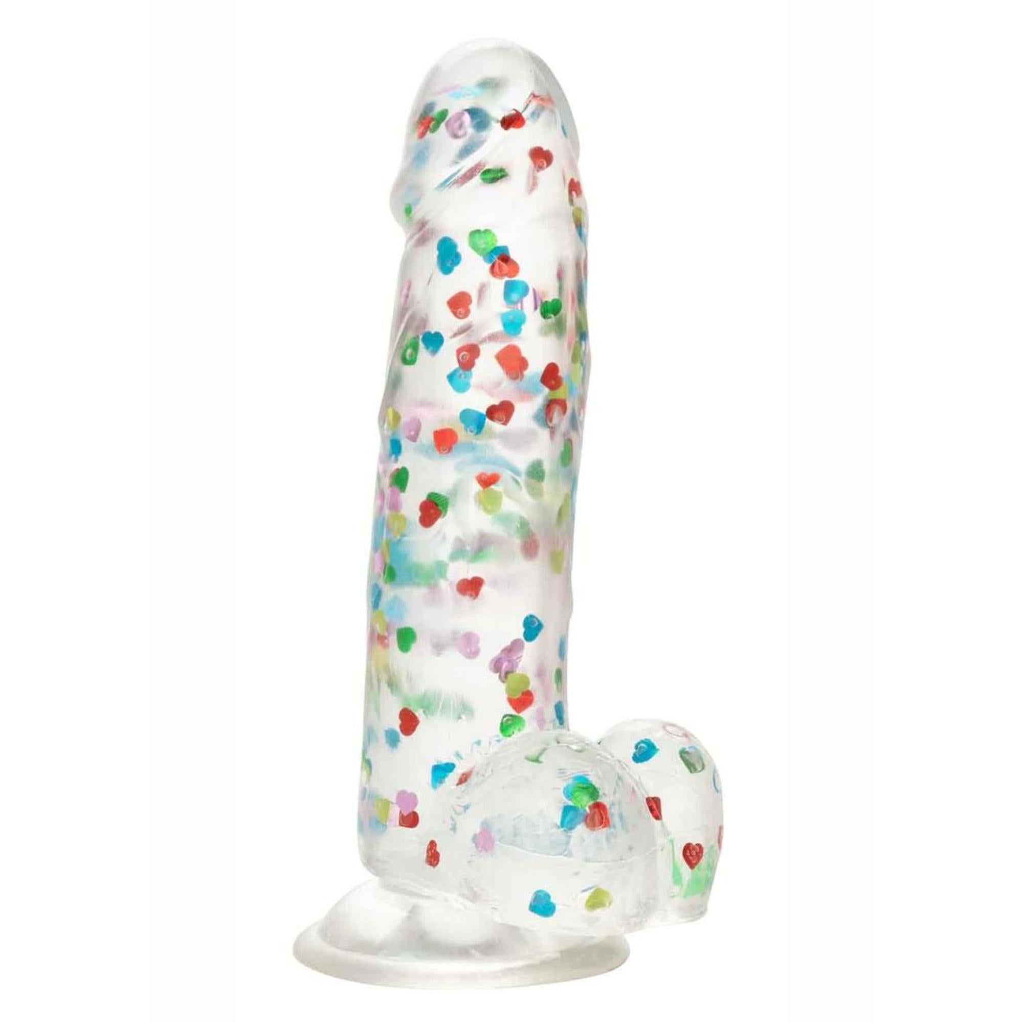 CalExotics Naughty Bits I Love D Heart-Filled Dong