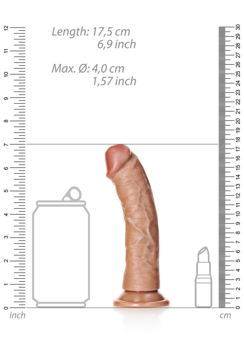 RealRock Curved Realistic Dildo with Suction Cup 6in – Harness Compatible