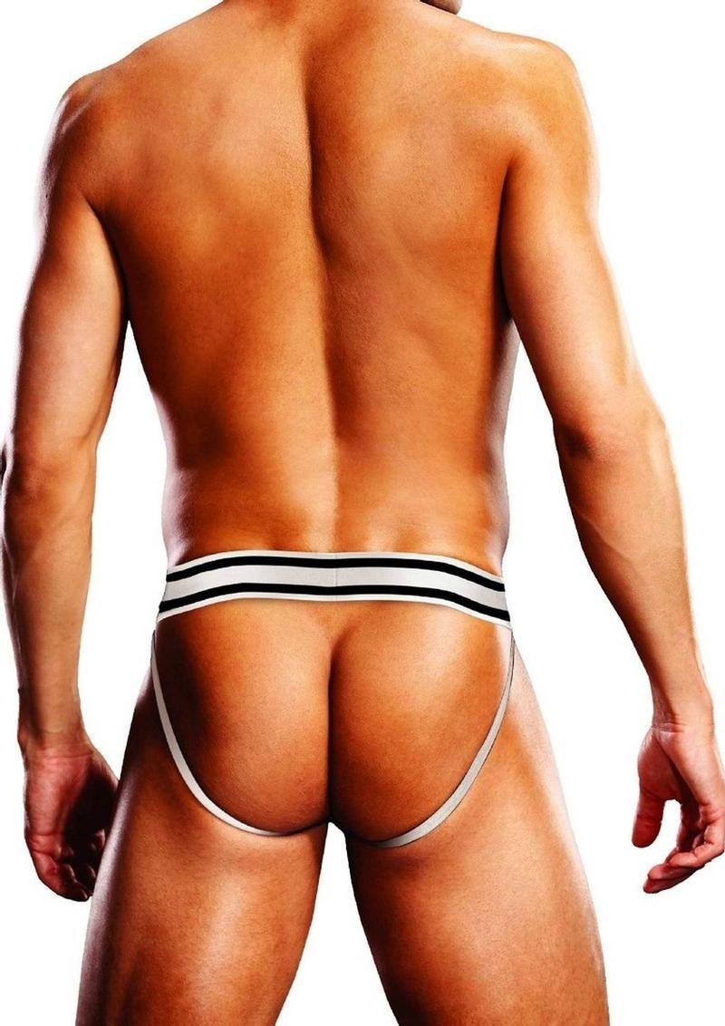 Prowler Leather Pride Jock - White/Black