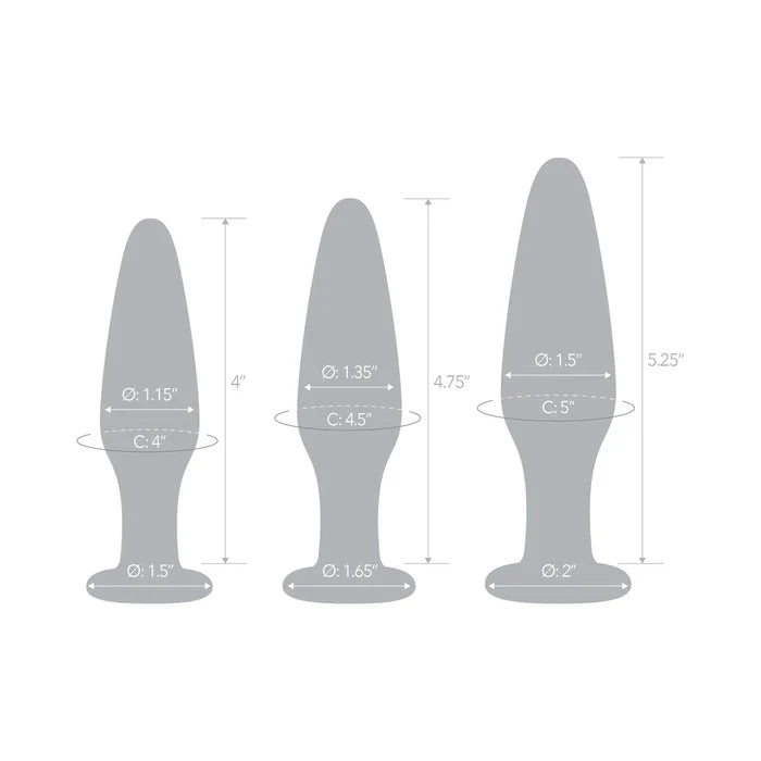 Glas 3-Piece Anal Training Set – Glass Butt Plugs