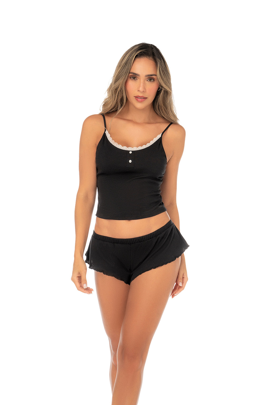 Mapale Two-Piece Pajama Set – Black