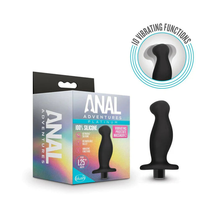 Anal Adventures – Platinum Silicone Rechargeable Vibrating Prostate Massager 02