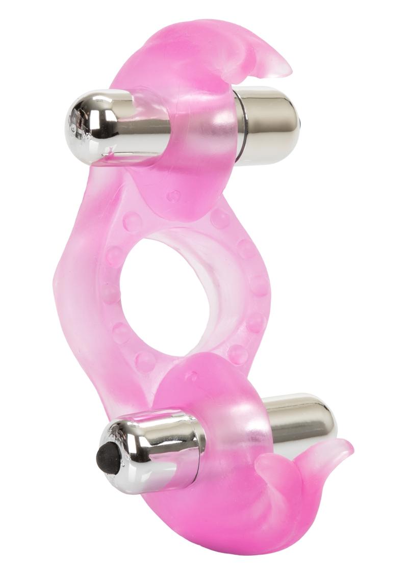 CalExotics Triple Orgasms Enhancer Vibrating Cock Ring with Clitoral Stimulation