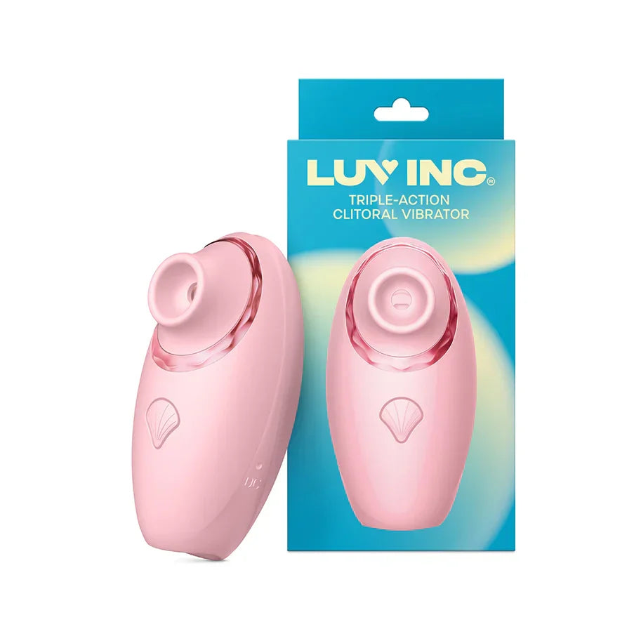 Luv Inc Tv11 Triple-Action Clitoral Vibrator Rechargeable Silicone 3-in-1 Stimulator