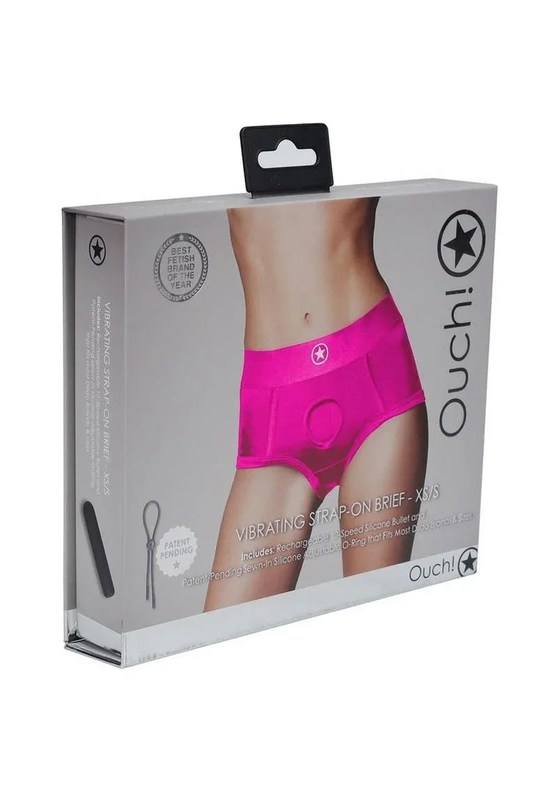 Ouch! Vibrating Strap-On Brief with Rechargeable Bullet